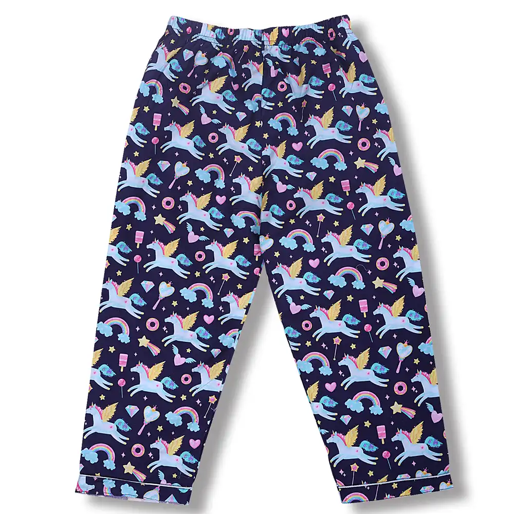 Unicorn Magic Kids Night Suit Set – Navy Blue Cotton Sleepwear by Cozy Dozy - Image 7